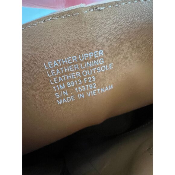 Tory Burch Brooke Stamped Heel Leather Bootie Brown Block Heel Ankle Boots Size - Picture 8 of 10